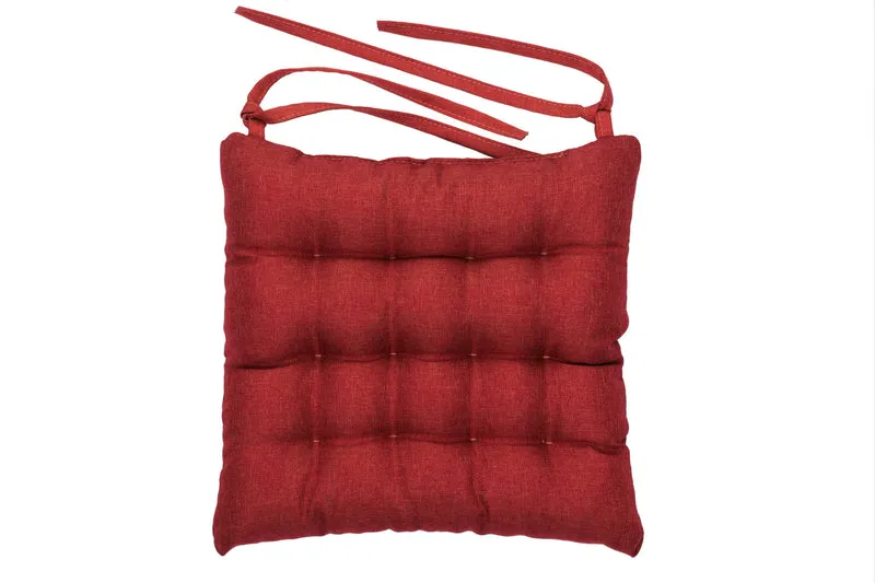 Gesteppte Stuhlkissen 4er Set mit Befestigungsbändern, elegante Stuhlkissen für Küche und Garten