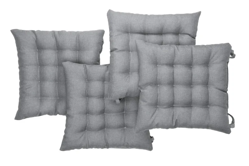 Gesteppte Stuhlkissen 4er Set mit Befestigungsbändern, elegante Stuhlkissen für Küche und Garten
