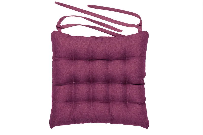 Gesteppte Stuhlkissen 4er Set mit Befestigungsbändern, elegante Stuhlkissen für Küche und Garten