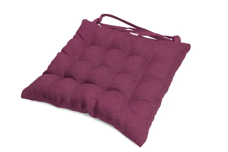 Gesteppte Stuhlkissen 4er Set mit Befestigungsbändern, elegante Stuhlkissen für Küche und Garten