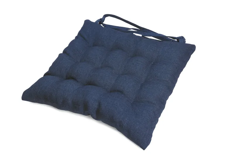 Gesteppte Stuhlkissen 4er Set mit Befestigungsbändern, elegante Stuhlkissen für Küche und Garten