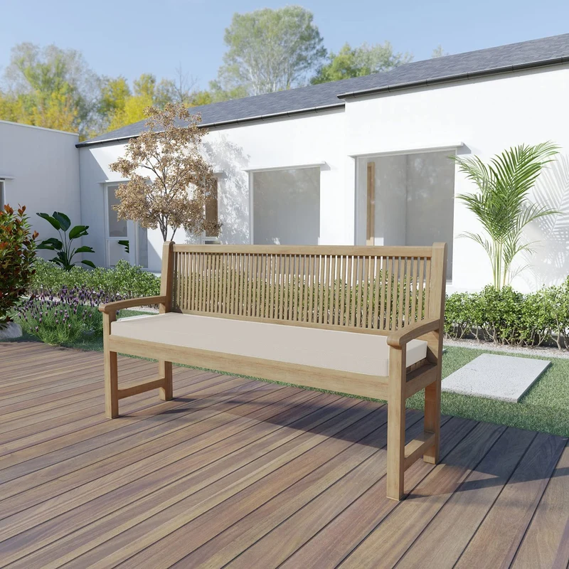 Bankkissen Bankauflage Reißverschluss mit Schlaufen Kissen für Gartenbank