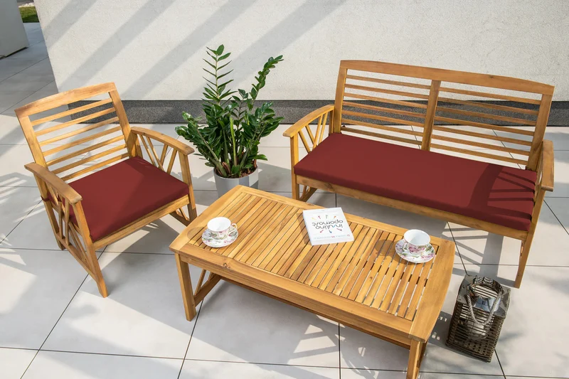 Bankkissen Bankauflage Reißverschluss mit Schlaufen Kissen für Gartenbank