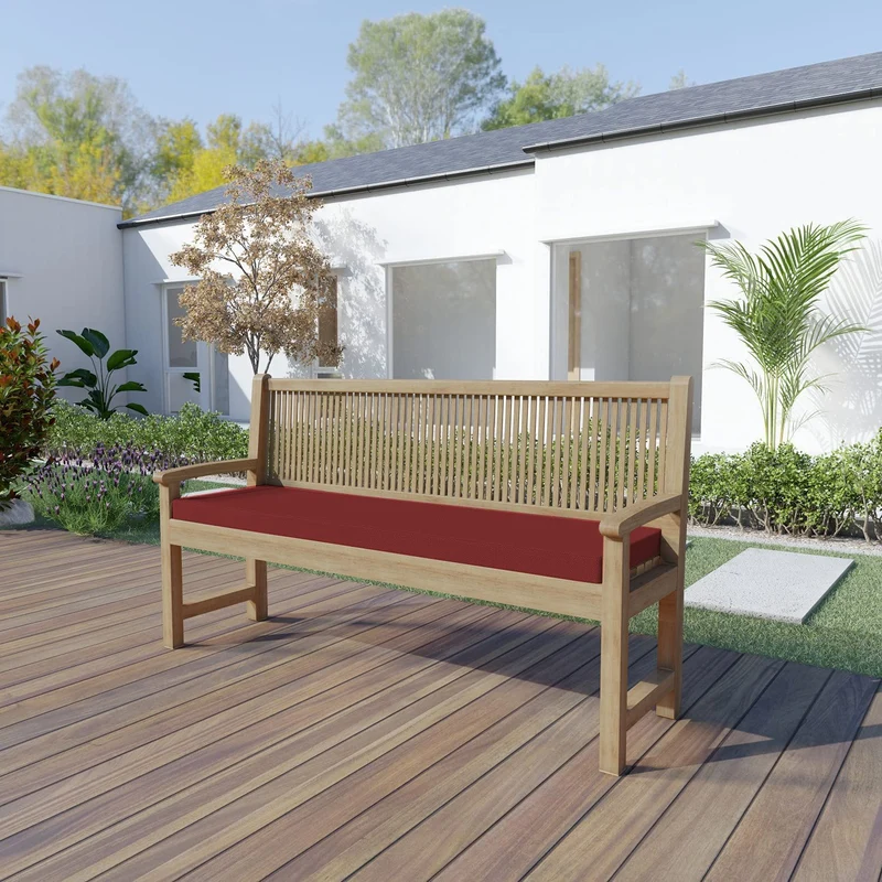 Bankkissen Bankauflage Reißverschluss mit Schlaufen Kissen für Gartenbank