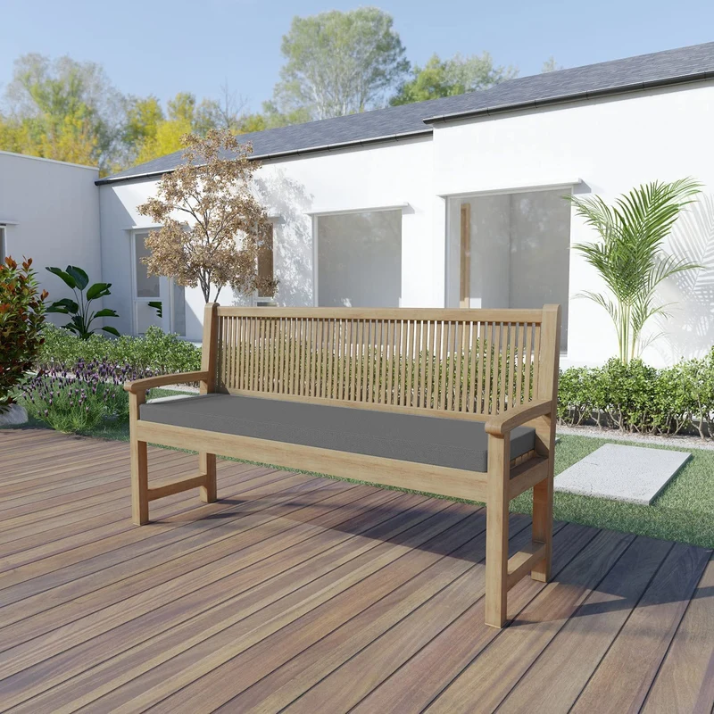 Bankkissen Bankauflage Reißverschluss mit Schlaufen Kissen für Gartenbank