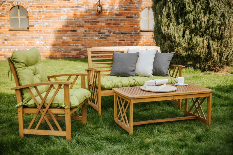 chilly pilley Gartenstuhl Sitzkissen Relax 2 Teilig Kissen Hochlehner Sessel Sitzauflage Gartenschaukelkissen Gartenkissen Garten Kissen Sitzpolster viele Farben