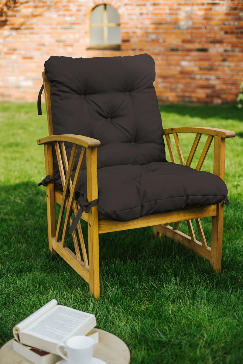 chilly pilley Gartenstuhl Sitzkissen Relax 2 Teilig Kissen Hochlehner Sessel Sitzauflage Gartenschaukelkissen Gartenkissen Garten Kissen Sitzpolster viele Farben