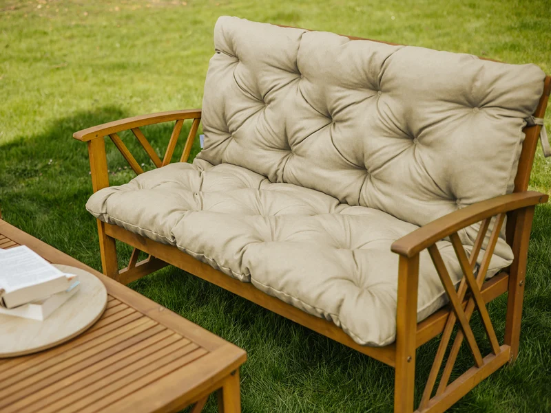 Bankkissen Relax mit Rückenlehne Gartenschaukelkissen mit Nähten Gesteppt Gartenkissen Garten Kissen Sitzpolster Hollywoodschaukel