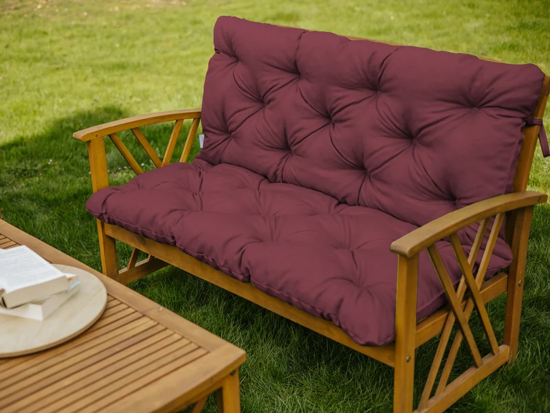 Bankkissen Relax mit Rückenlehne Gartenschaukelkissen mit Nähten Gesteppt Gartenkissen Garten Kissen Sitzpolster Hollywoodschaukel