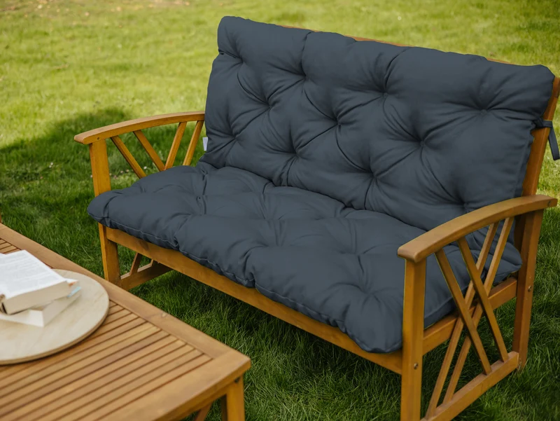 Bankkissen Relax mit Rückenlehne Gartenschaukelkissen mit Nähten Gesteppt Gartenkissen Garten Kissen Sitzpolster Hollywoodschaukel
