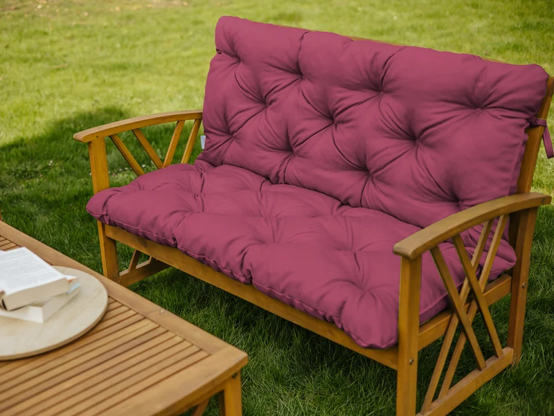 Bankkissen Relax mit Rückenlehne Gartenschaukelkissen mit Nähten Gesteppt Gartenkissen Garten Kissen Sitzpolster Hollywoodschaukel