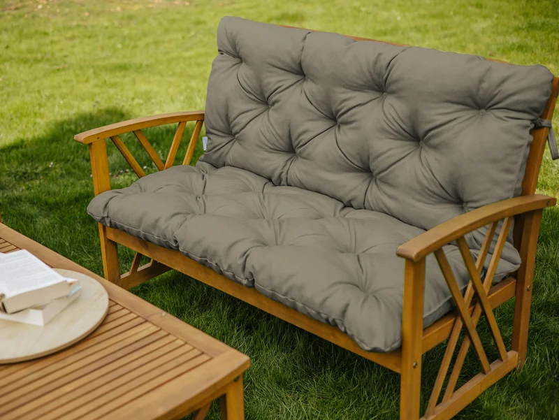 Bankkissen Relax mit Rückenlehne Gartenschaukelkissen mit Nähten Gesteppt Gartenkissen Garten Kissen Sitzpolster Hollywoodschaukel