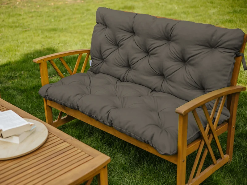 Bankkissen Relax mit Rückenlehne Gartenschaukelkissen mit Nähten Gesteppt Gartenkissen Garten Kissen Sitzpolster Hollywoodschaukel