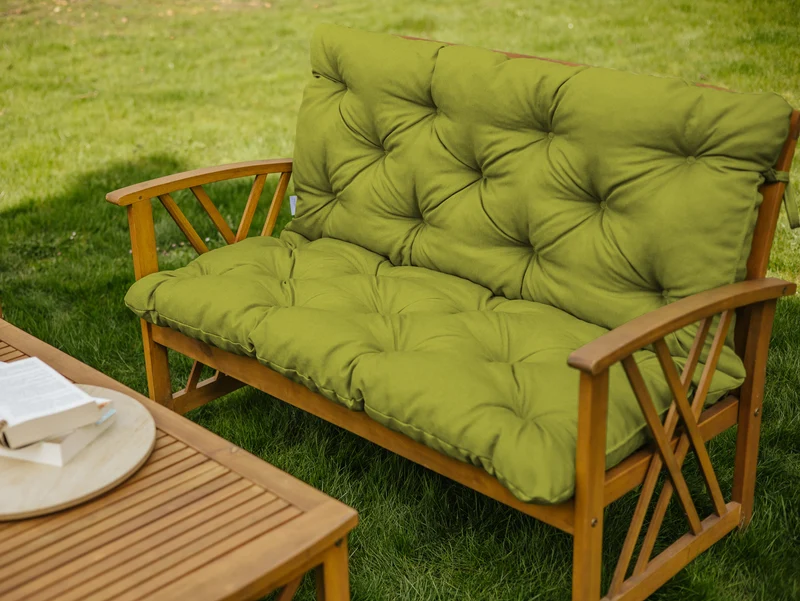 Bankkissen Relax mit Rückenlehne Gartenschaukelkissen mit Nähten Gesteppt Gartenkissen Garten Kissen Sitzpolster Hollywoodschaukel