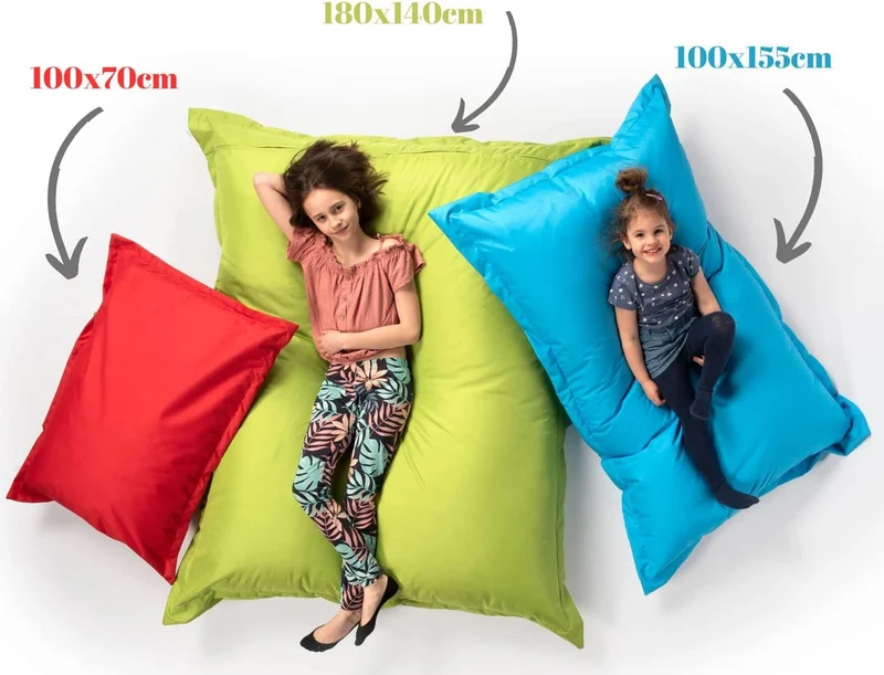 chilly pilley Sitzsack L XL XXL Bodenkissen Beanbag Styropor Füllung Riesensitzsack Sitzkissen Gartenkissen zum Liegen und Sitzen Wasserdicht Wasserabweisend