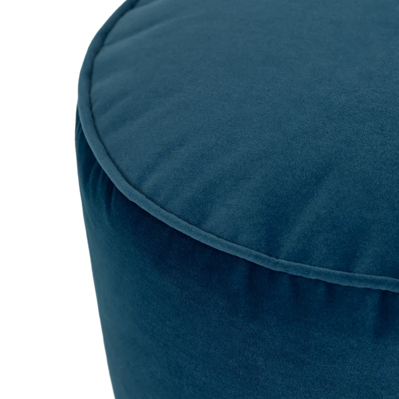 Milano Velvet Runder Fußhocker – Tintenblau