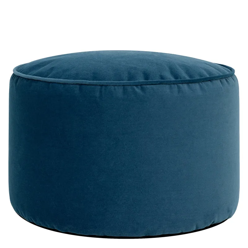 Milano Velvet Runder Fußhocker – Tintenblau