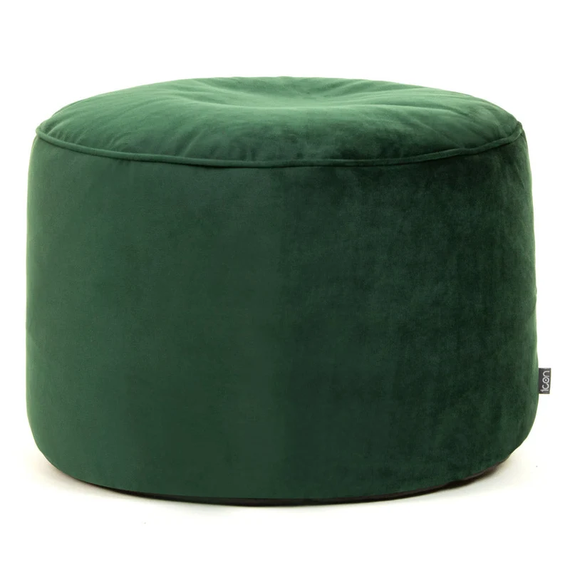 Milano Samt-Sitzpouf – Waldgrün
