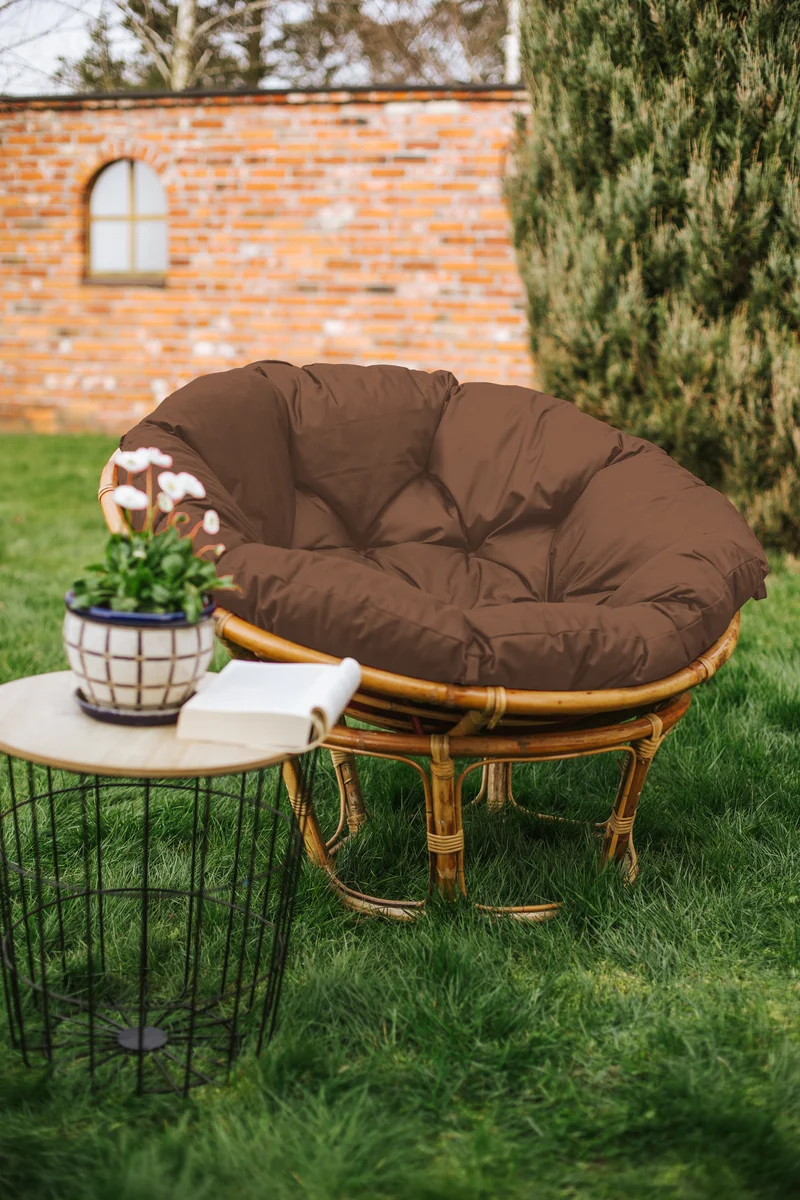 Papasan WASSERABWEISEND Papasansessel Kissen Rattansessel Auflage Sesselkissen Gesteppt mit Schlaufen Rund