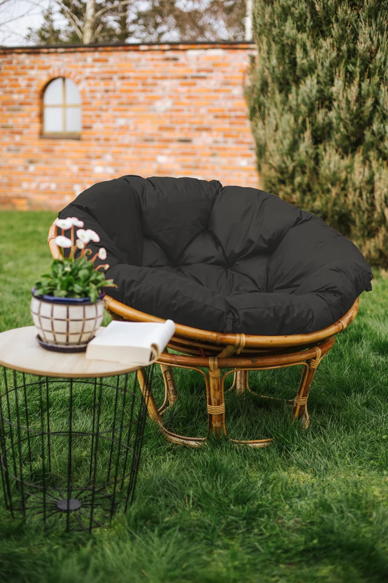 Papasan WASSERABWEISEND Papasansessel Kissen Rattansessel Auflage Sesselkissen Gesteppt mit Schlaufen Rund