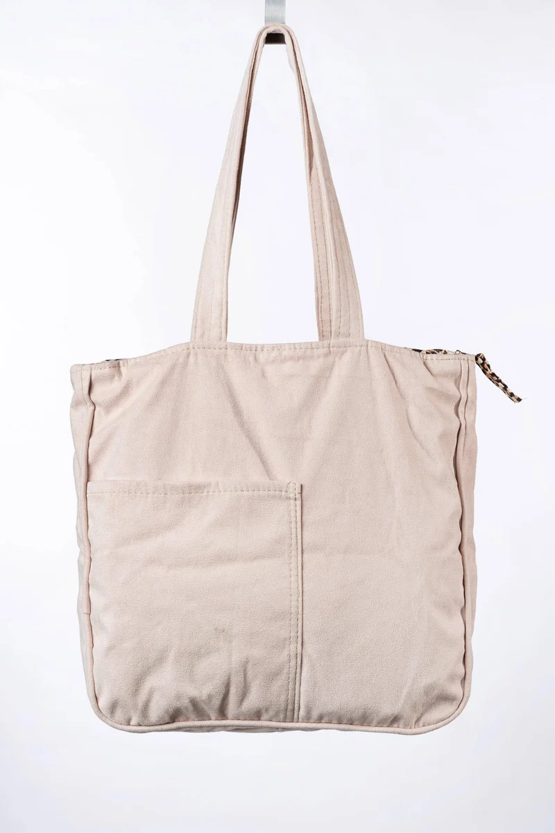 City Shopping Handtasche - Onça pintada , Bege (Leopard, Beige)