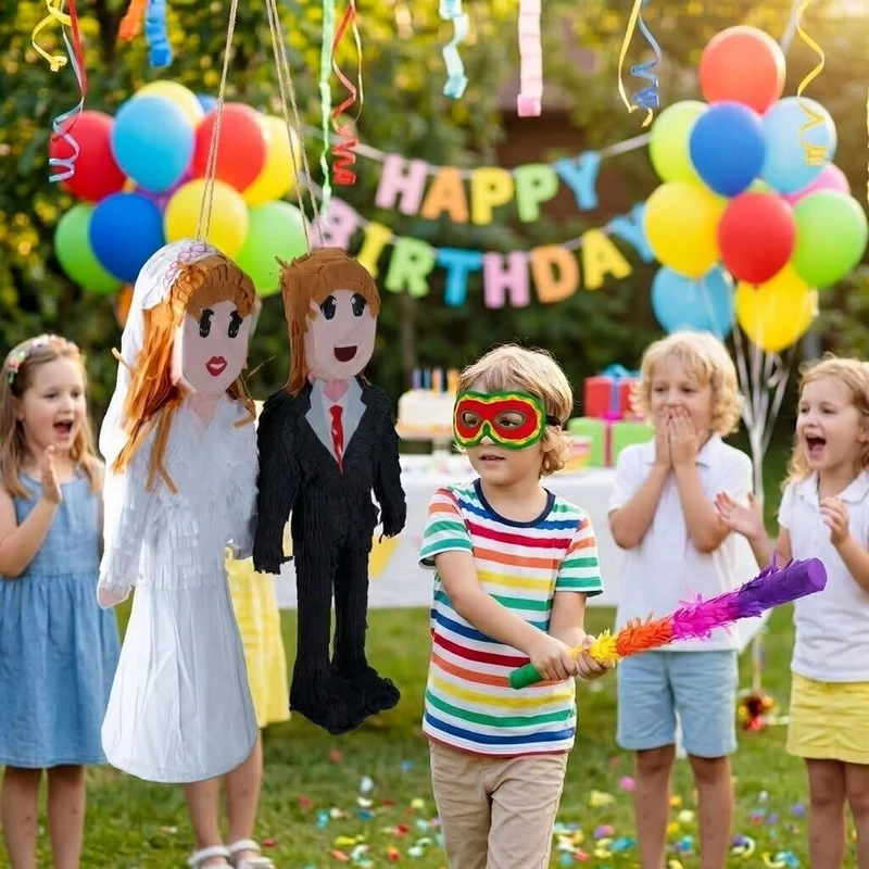 Piñata Brautpaar – Robuste Hochzeits-Dekoration mit großer Öffnung