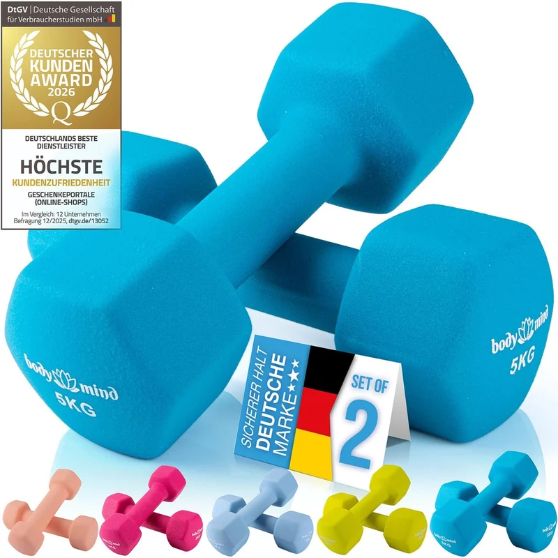Neopren Hanteln 2er Set – Rutschfeste Hex-Gymnastikhanteln