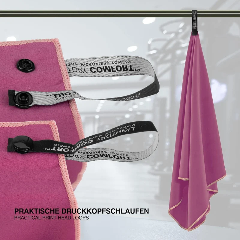 Mikrofaser Sporthandtuch 124x48cm - Schnelltrocknend & Kompakt