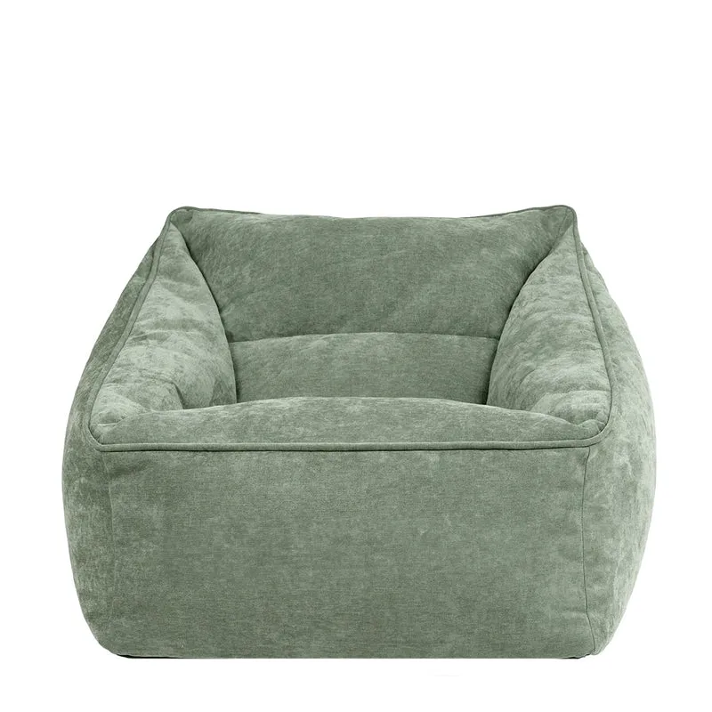 Natalia Sessel-Sitzsack mit Chenille-Bezug, salbeigrün