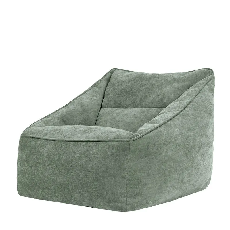 Natalia Sessel-Sitzsack mit Chenille-Bezug, salbeigrün