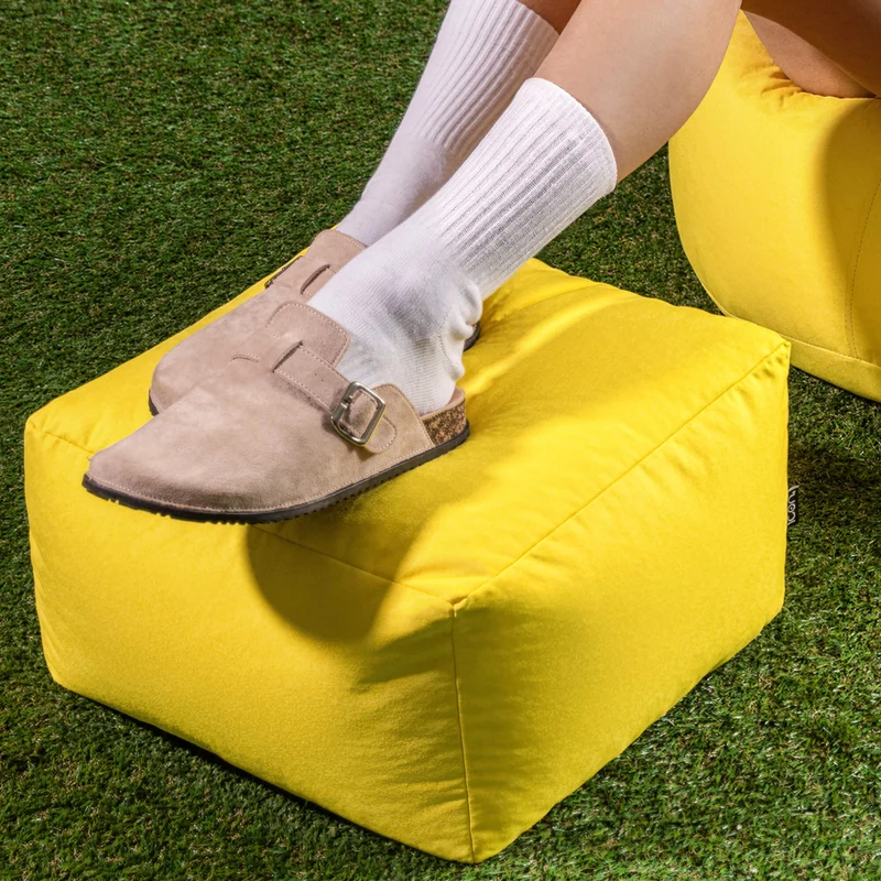 Sitzsack-Fußhocker drinnen und draußen – Gelb