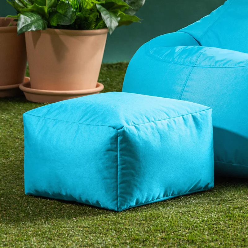 Sitzsack-Fußhocker drinnen und draußen – Aqua