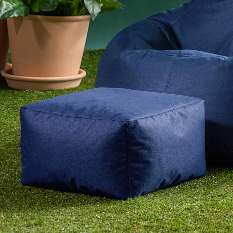Sitzsack-Hocker für drinnen und draußen – Marineblau
