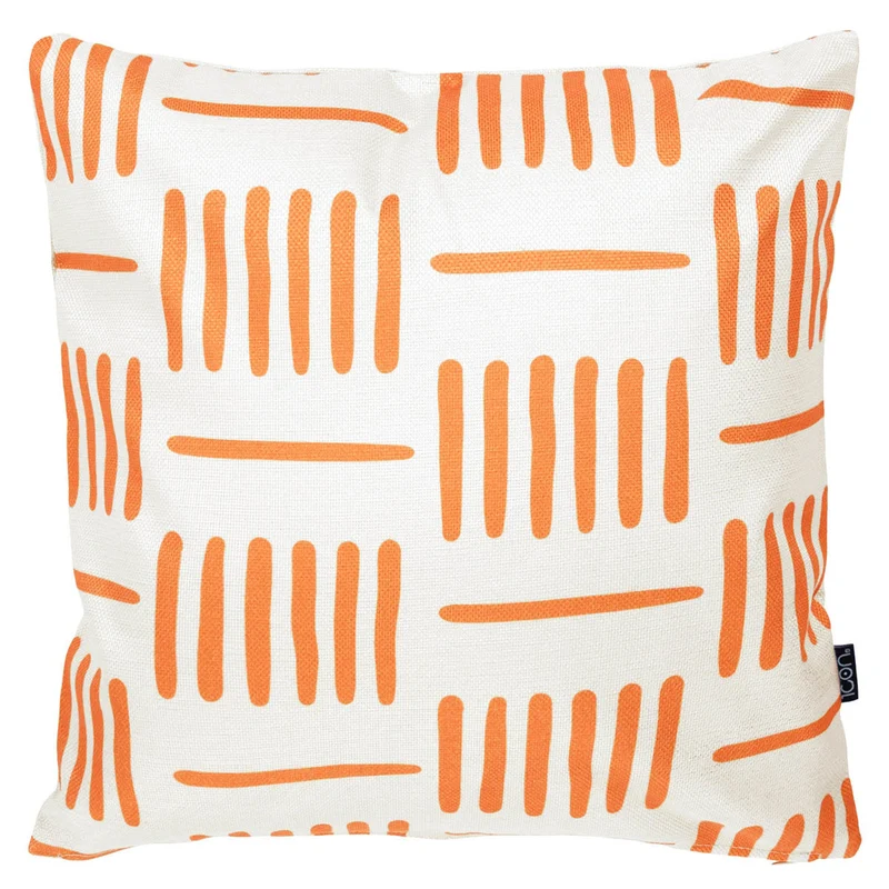 Grafische Linien Kissen für drinnen und draußen - Orange