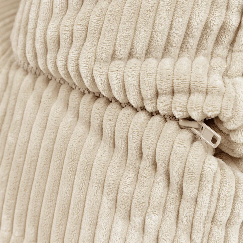 Noa Modularer Sitzsack-Ecksessel, Jumbo Cord, Steingrau