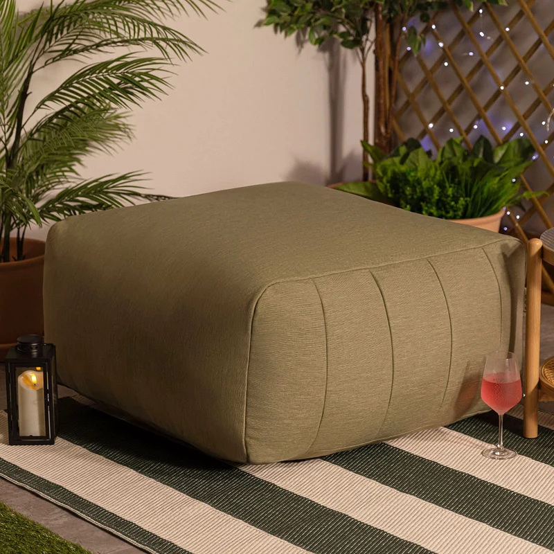 Zen Modularer Fußhocker, Olefin, Salbeigrün