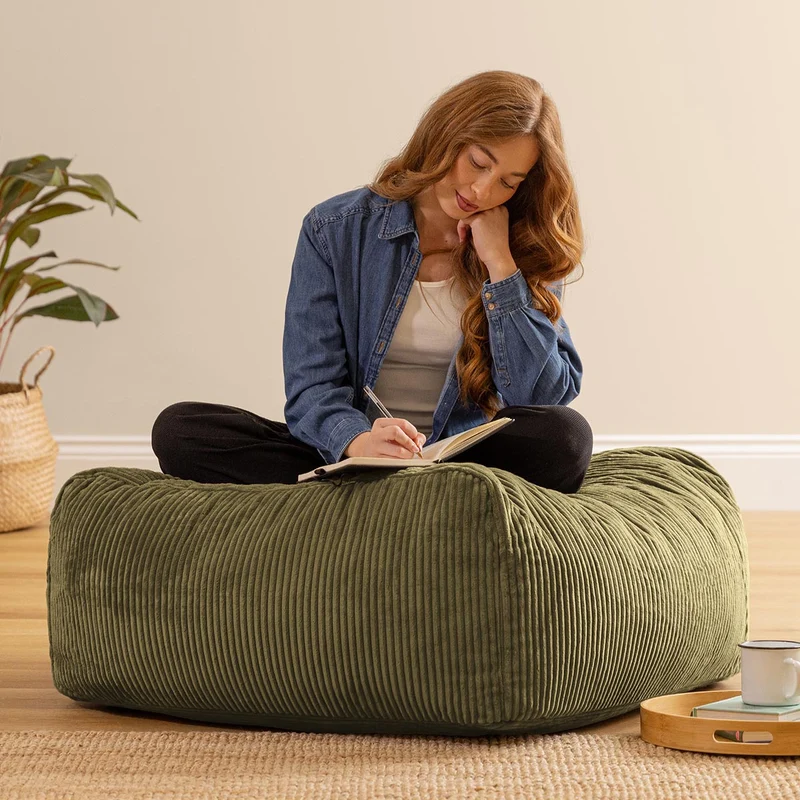 Zen Modularer Fußhocker, Jumbo Cord, Salbeigrün