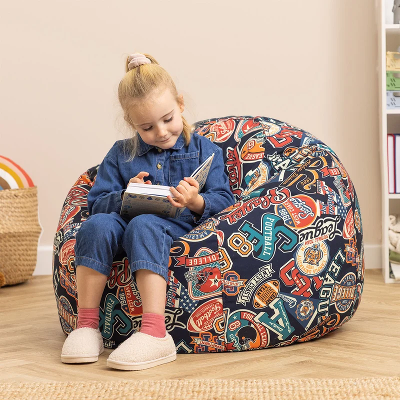 Teen Klassischer Sitzsack mit Varsity Fußball-Print, Mehrfarbig