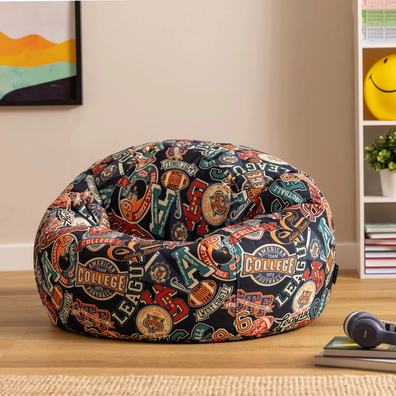 Teen Klassischer Sitzsack mit Varsity Fußball-Print, Mehrfarbig