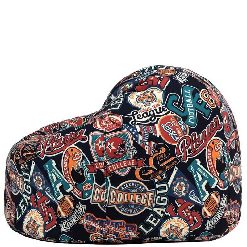 Teen Klassischer Sitzsack mit Varsity Fußball-Print, Mehrfarbig