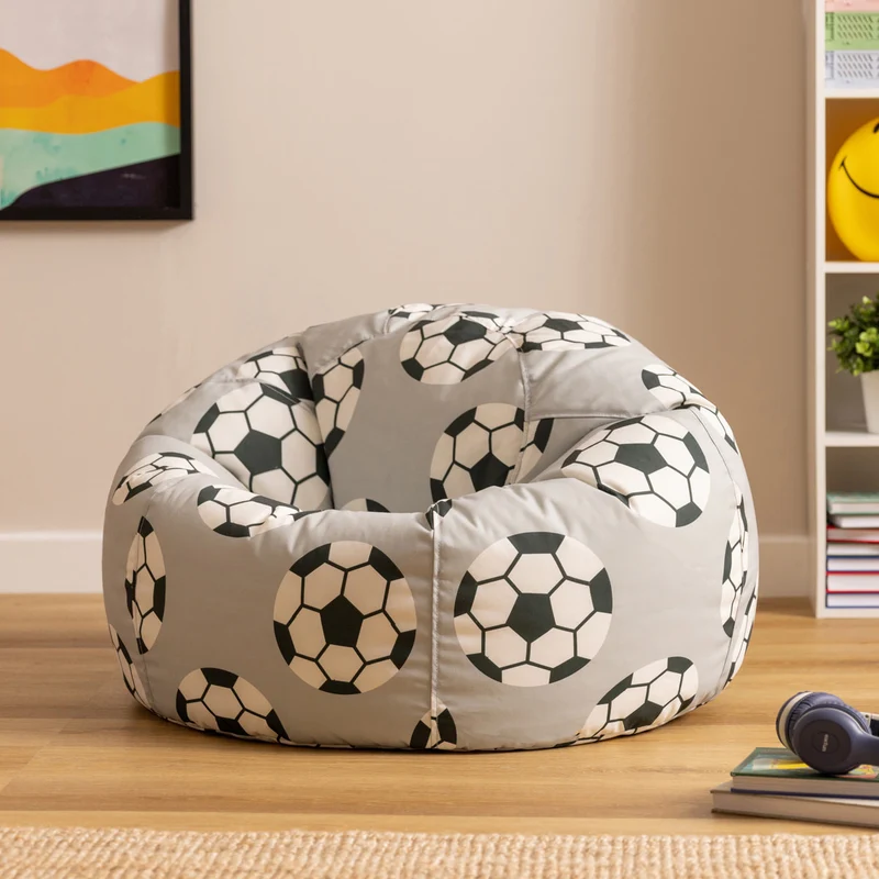 Klassischer Sitzsack für Teens, Fußball-Print, Mehrfarbig