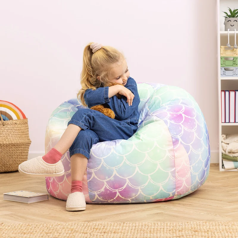 Klassischer Sitzsack für Teens, Ombre, Mermaid-Print, Mehrfarbig