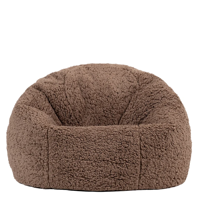 Kingston Klassischer Sitzsack für Teens, Teddy-Fleece, Mokka-Braun