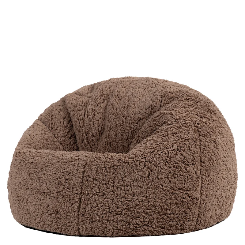 Kingston Klassischer Sitzsack für Teens, Teddy-Fleece, Mokka-Braun