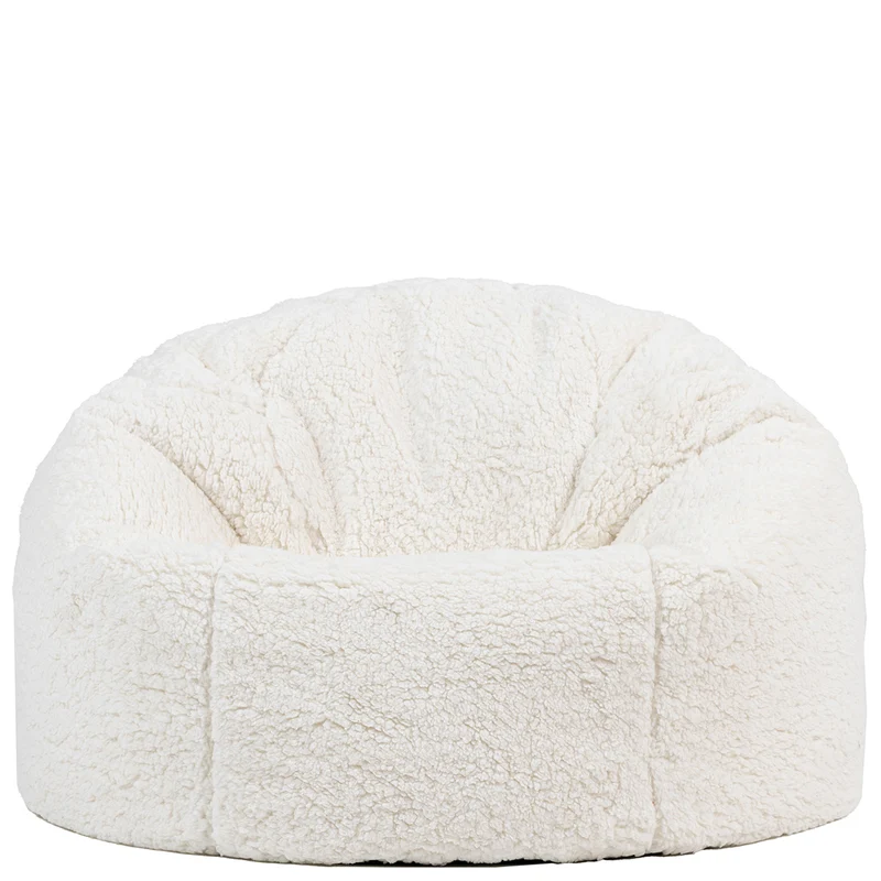 Kingston Klassischer Sitzsack für Teens, Teddy-Fleece, Naturfarbe