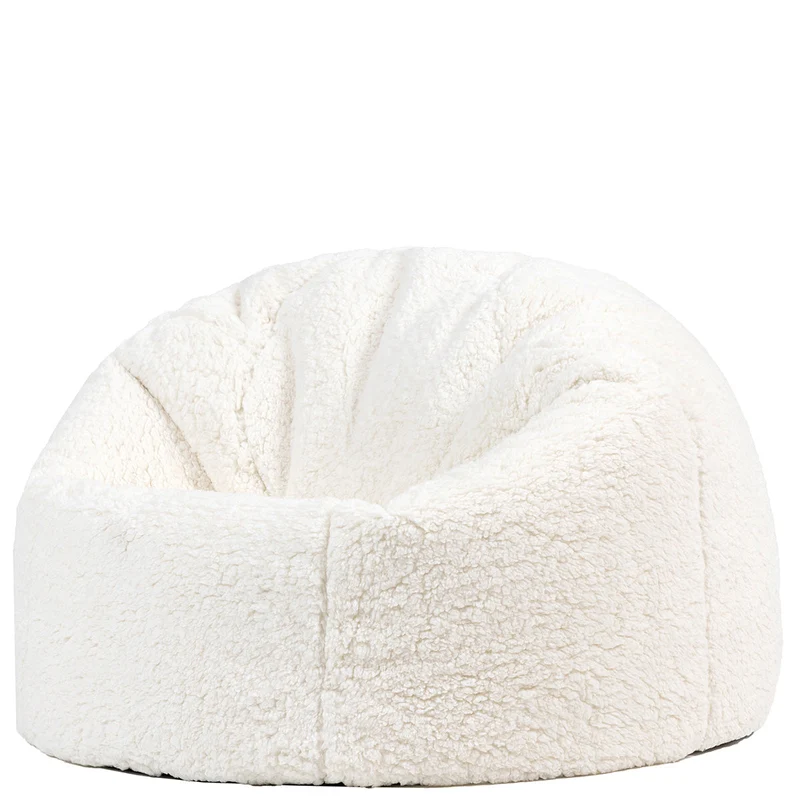Kingston Klassischer Sitzsack für Teens, Teddy-Fleece, Naturfarbe