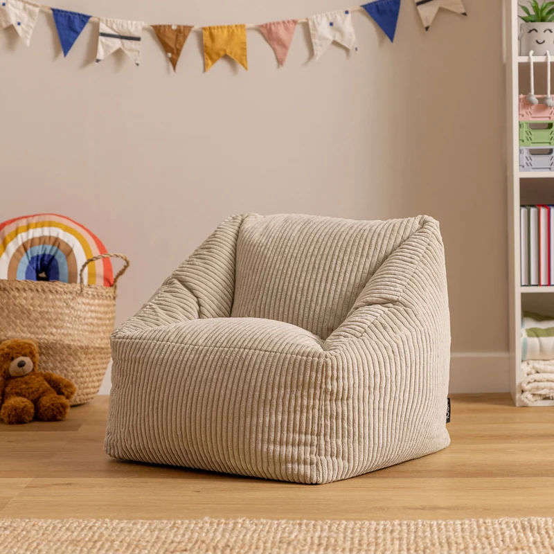Morgan Sessel-Sitzsack für Kinder, Cord, Stein