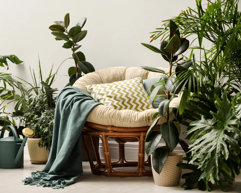 Papasan auf Papasansessel auf Rattansessel Auflage Sesselkissen Gartenkissen Sitzkissen Garten Kissen Gesteppt mit Schlaufen Rund