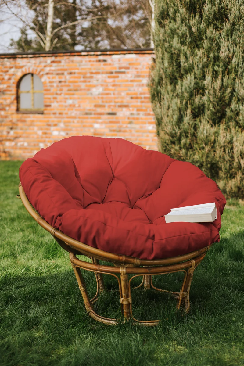 Papasan auf Papasansessel auf Rattansessel Auflage Sesselkissen Gartenkissen Sitzkissen Garten Kissen Gesteppt mit Schlaufen Rund