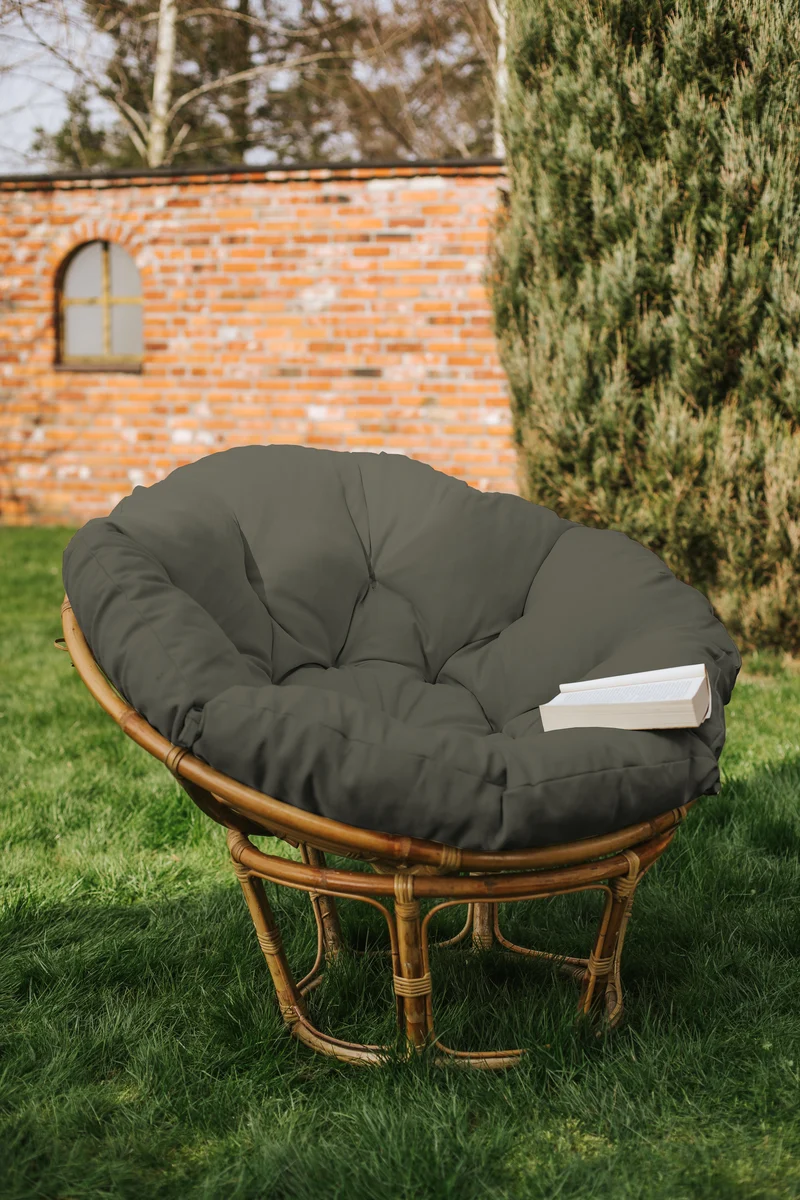 Papasan auf Papasansessel auf Rattansessel Auflage Sesselkissen Gartenkissen Sitzkissen Garten Kissen Gesteppt mit Schlaufen Rund